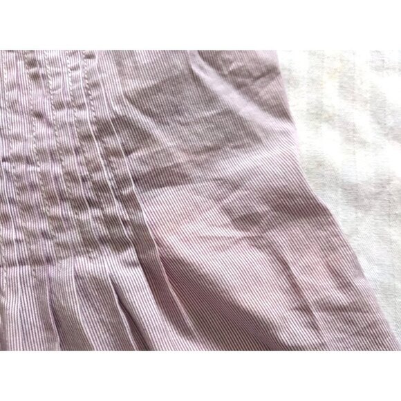 CH CAROLINA HERRERA Lavender Pinstripe Pintuck Sleeveless Button-Up Top Size 4 - Picture 4 of 8